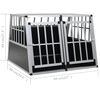 vidaXL Dog Cage Silver Aluminum,MDF Medium Portable Dog Cage
