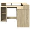 vidaXL Desk Sonoma Oak Engineered Wood L-shaped Desk Rectangular