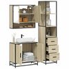 vidaXL Bathroom Furniture Set Sonoma oak Engineered wood, metal Medium
