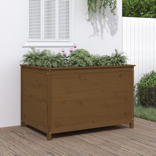 vidaXL Garden Raised Bed Honey Brown Solid Pine Wood 47.0x32.5x30.7 in
