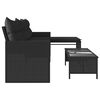 vidaXL Garden Sofa Black PE rattan Medium Removable Covers