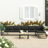 vidaXL Sofa Dark grey and brown Aluminum and WPC (wood-plastic composite)