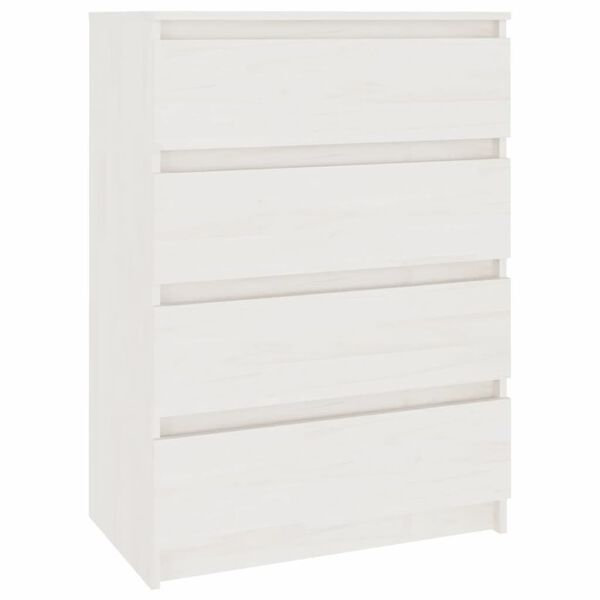 vidaXL Side Cabinet White Solid pine wood Medium Storage Cabinet