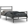 vidaXL Bed Frame Black Steel Twin Bed Frame Rectangular Modern