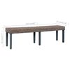 vidaXL Bench Grey Natural kubu rattan, solid mango wood 63 in long
