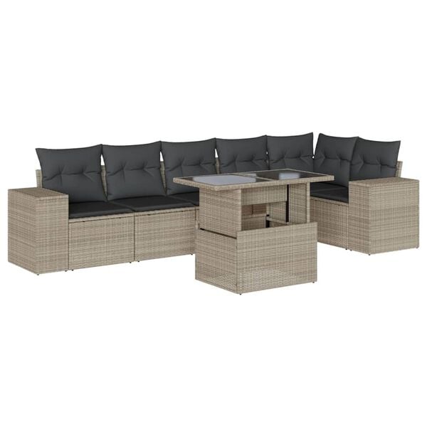 vidaXL Garden Sofa Set Light Grey