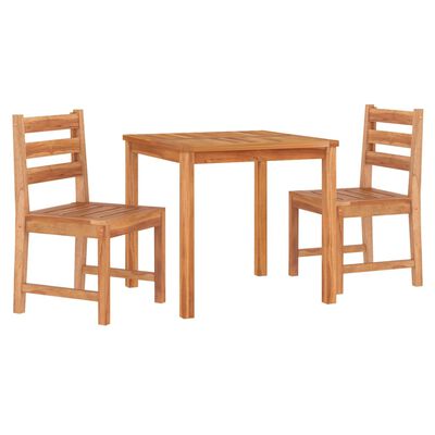 vidaXL 3 Piece Patio Dining Set Solid Wood Teak