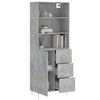 vidaXL Highboard Concrete grey Engineered wood, Iron 27.4 x 13.4 x 70.9 in