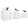 vidaXL Christmas Gift Box Set of 3 White Fabric Small, Medium, Large