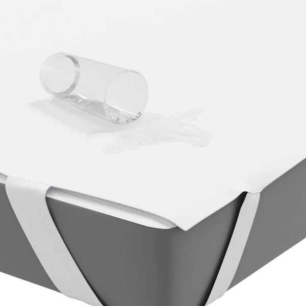 vidaXL Mattress Protector White 100% polyester with TPU backing