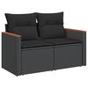 vidaXL Garden Sofa Set Black PE rattan, Powder-Coated Steel 6-Piece