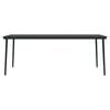vidaXL Garden Dining Table Black Powder-coated steel, glass