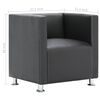 vidaXL Cube Armchair Gray Faux Leather