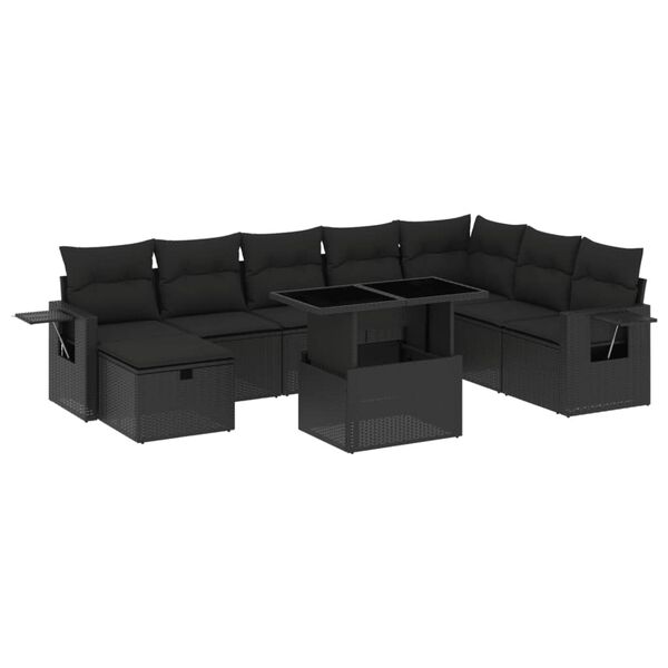 vidaXL Garden Sofa Set Black