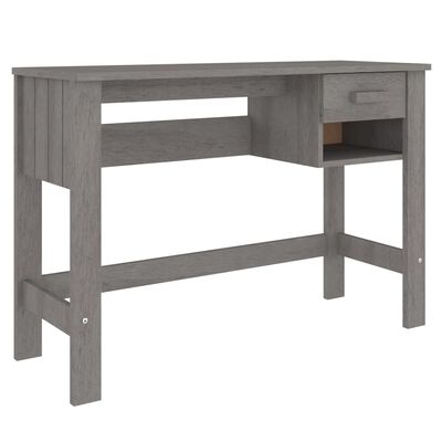 vidaXL Desk HAMAR Light Gray 43.3"x15.7"x29.5" Solid Wood Pine