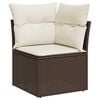 vidaXL Garden Sofa Set Brown PE Rattan 9 Piece Set Modular