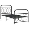 vidaXL Bed Frame Black Steel 35.4x74.8 in Bed Frame Rectangular