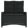 vidaXL Reclining Garden Bench Black Poly Rattan 2-seater