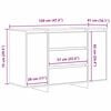 vidaXL Sideboard with Drawer Concrete Grey 47.24 x 16.14 x 29.53 in
