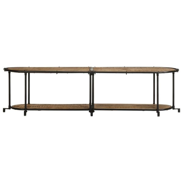 vidaXL TV Cabinet Brown and black Solid rough mango wood, iron Large