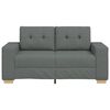 vidaXL Loveseat Sofa Dark Gray Polyester, Plywood, Steel, Plastic 2-seater
