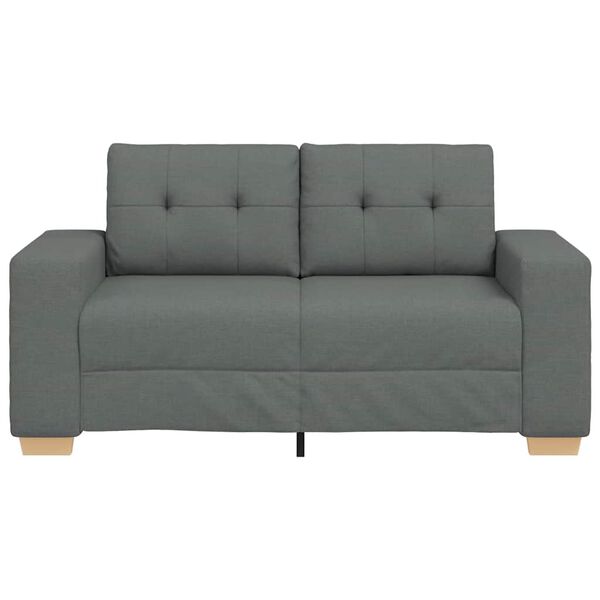 vidaXL Loveseat Sofa Dark Gray Polyester, Plywood, Steel, Plastic 2-seater