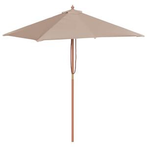 vidaXL Garden Parasol Taupe Laminated bamboo and hardwood, fabric