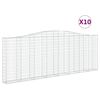 vidaXL Gabion Basket Set of 10 Silver Galvanized Iron Large