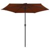 vidaXL Garden Parasol Terracotta Polyester, Aluminum Large Collapsible