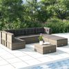 vidaXL Garden Lounge Set Grey PE rattan Modular setup