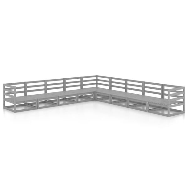 vidaXL Garden Lounge Set Grey Solid pinewood Large Garden Lounge Set