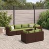 vidaXL Patio Lounge Set Set of 7 Brown, Green