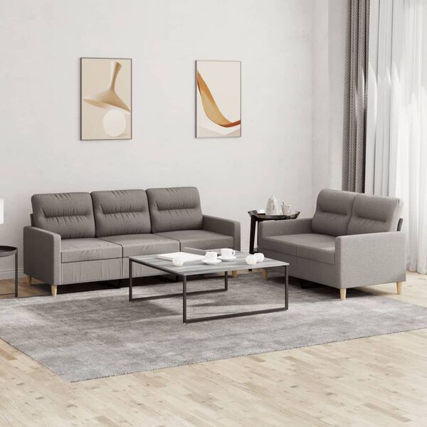 vidaXL Sofa Set Taupe Fabric (100% polyester), metal, textilene, plywood