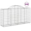 vidaXL Gabion Basket Set of 40 Silver Galvanized Iron Decorative Inlays