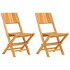 vidaXL Folding Garden Chair Set of 2 Teak Solid Teak Wood Regular