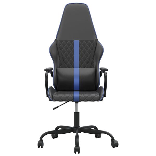 vidaXL Gaming Chair Black and Blue Faux Leather, Metal, Plywood Medium