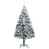 vidaXL Fake Christmas Tree Green with flocked snow PVC, Steel Extra Large