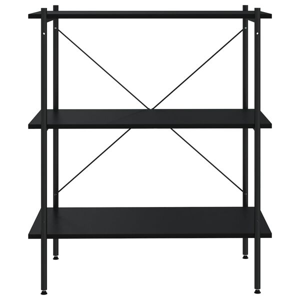 vidaXL Shelving Unit Black Engineered wood, Steel Medium Storage