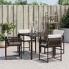 vidaXL Garden Chair Set of 4 Brown PE rattan, powder-coated steel