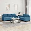 vidaXL 2 Piece Sofa Set with Cushions Blue Velvet