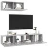 vidaXL TV Cabinet Set of 3 Concrete Grey Engineered Wood Medium