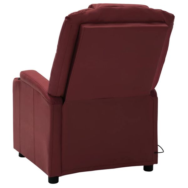 vidaXL Massage Recliner Wine Red Faux Leather