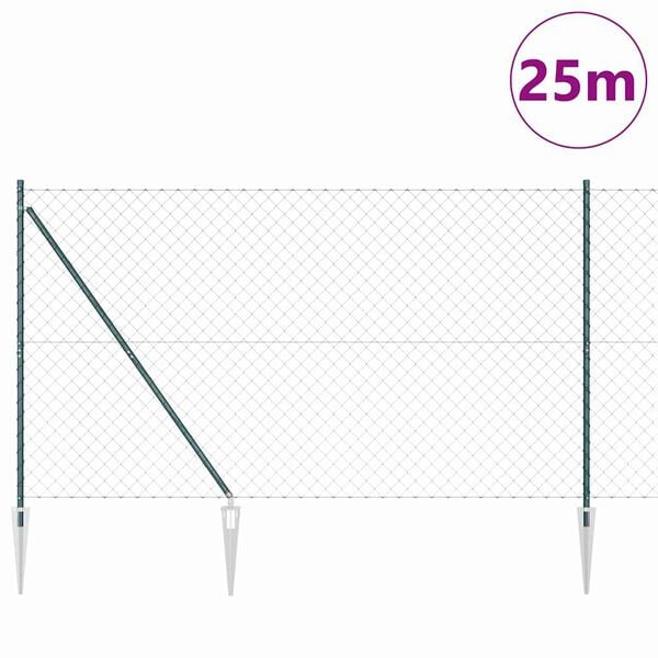 vidaXL Fence Post Green 82.02 x 5.25 ft (2.36 x 2.36 in mesh)