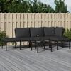 vidaXL Garden Lounge Set Black, Grey Powder-coated steel and polyester
