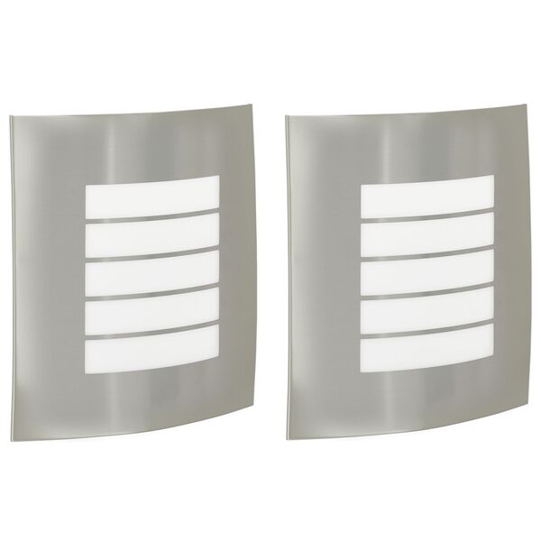 vidaXL Outdoor Wall Light 2 pcs Silver 23.5 x 9 x 26 cm