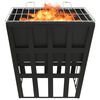 vidaXL 2-in-1 Fire Pit and BBQ 13.4"x13.4"x18.9" Steel