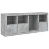 vidaXL Sideboard Concrete Grey Engineered Wood, Glass Large Sideboard