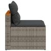 vidaXL Garden Sofa Grey PE Rattan 21.3 in W x 25.2 in D x 21.3 in H