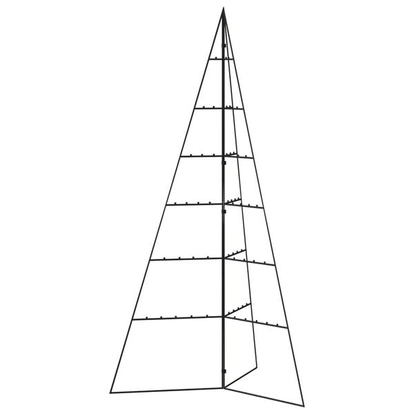 vidaXL Metal Christmas Tree Black Powder-coated steel 55.1 in Foldable