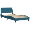 vidaXL Bed Frame Blue Velvet, Solid Pine Wood, Plywood, Engineered Wood